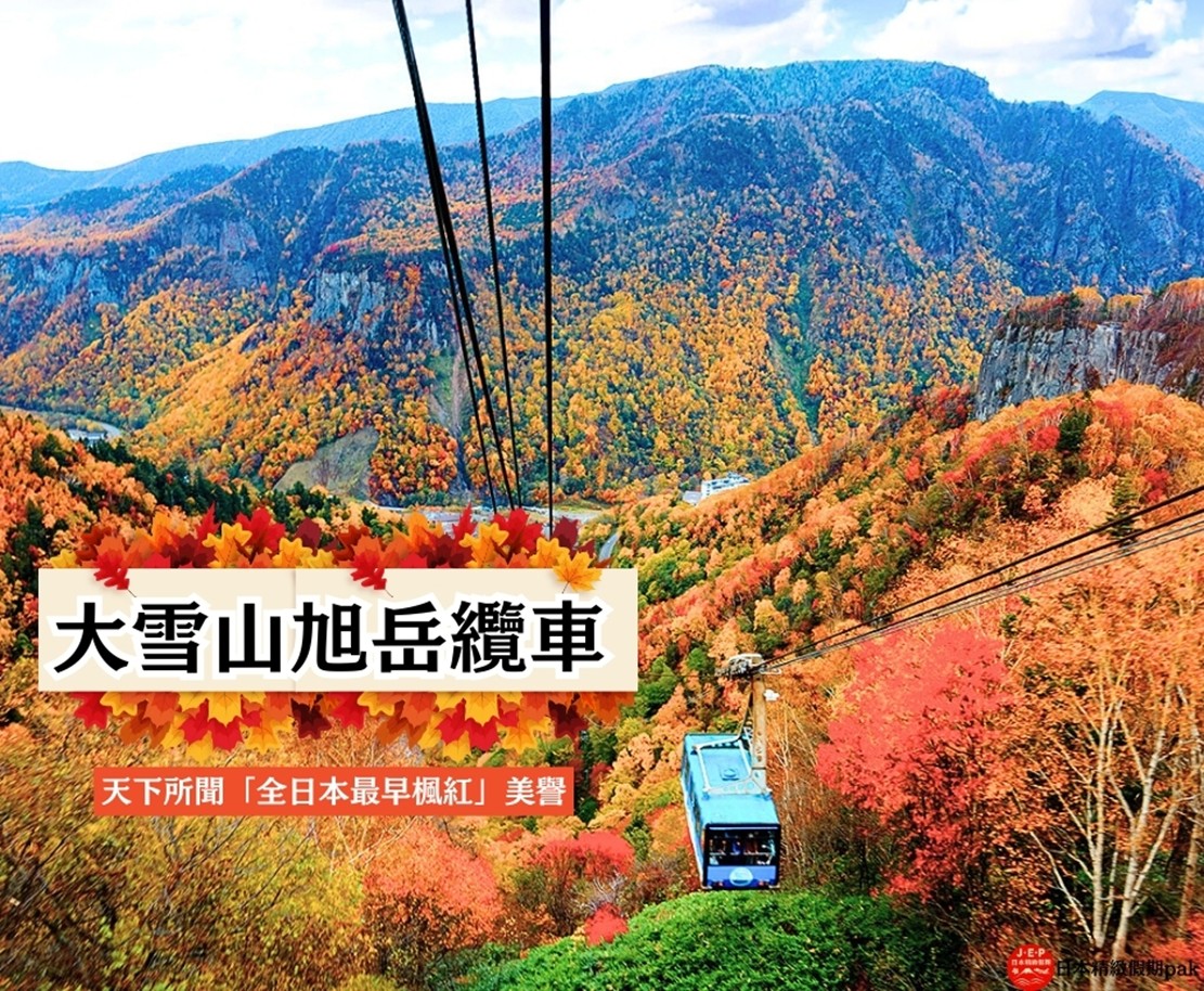北海道大雪山旭岳纜車+洞爺湖花火節+三大蟹賞楓五日-JX115